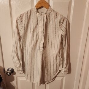Madewell The Perfect Pinstripe Long Sleeve Tunic Blouse